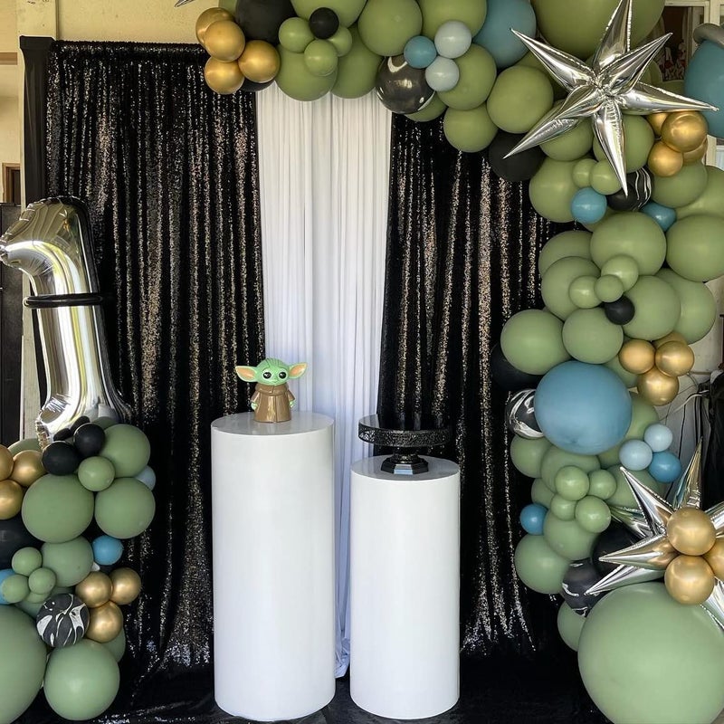 SoarDream Black Backdrop Curtains for Parties 2 Pcs 2ftx8ft Sequin Party Backdrop Seamless Photography Background Christmas Party Decoration Halloween Decoration - Image 4